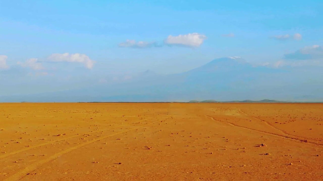 Faint View of Mt. Kilimanjaro from Nyiri Desert