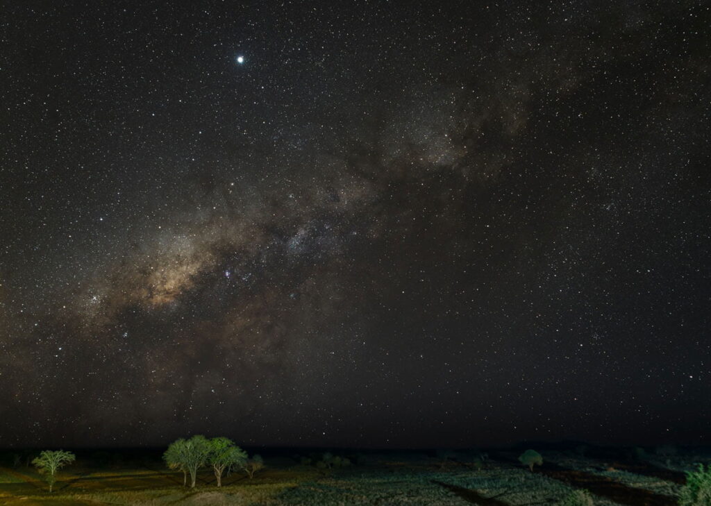 View of the Milky Way from Tsavo West National Park, Kenya.