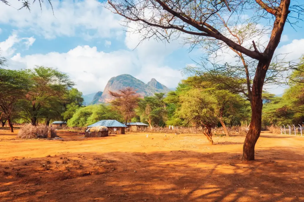 Scenic View of Traditional Samburu Homestead in the Ndoto Mountain Range in Marsabit County, Kenya